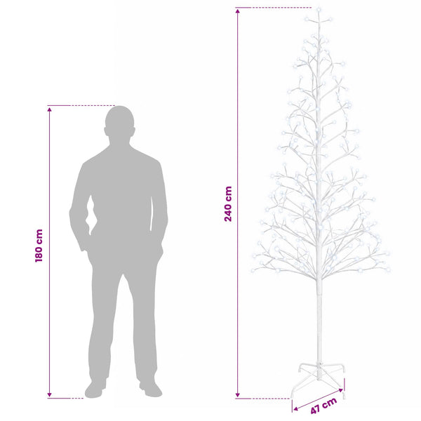 LED-valonauhakuusi valkoinen 47 x 240 cm Teräs 268 LEDiä