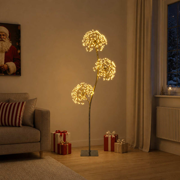 S-muotoinen LED-joulukuusi Musta 18 x 18 x 120 cm Teräs