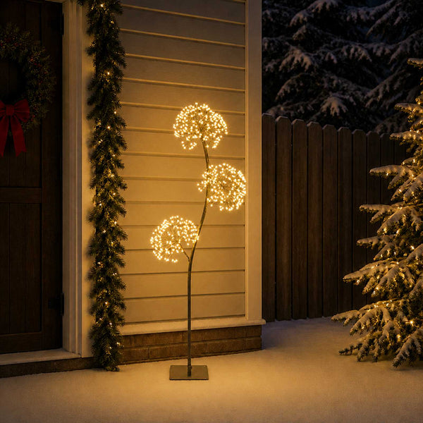 S-muotoinen LED-joulukuusi Musta 18 x 18 x 120 cm Teräs