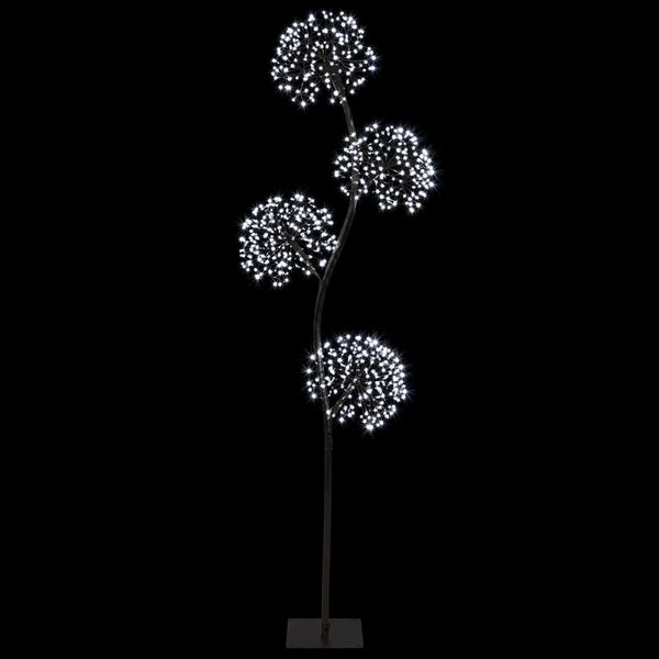 S-muotoinen LED-joulukuusi Musta 18 x 18 x 150 cm Teräs