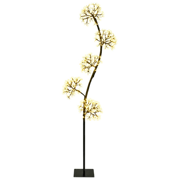 S-muotoinen LED-joulukuusi Musta 20 x 20 x 175 cm Teräs