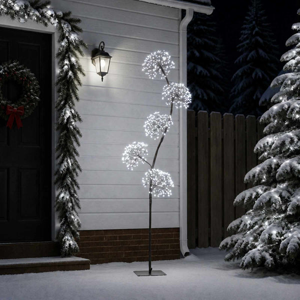 S-muotoinen LED-joulukuusi Musta 20 x 20 x 175 cm Teräs