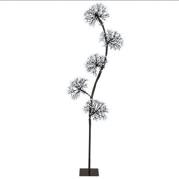 S-muotoinen LED-joulukuusi Musta 20 x 20 x 175 cm Teräs