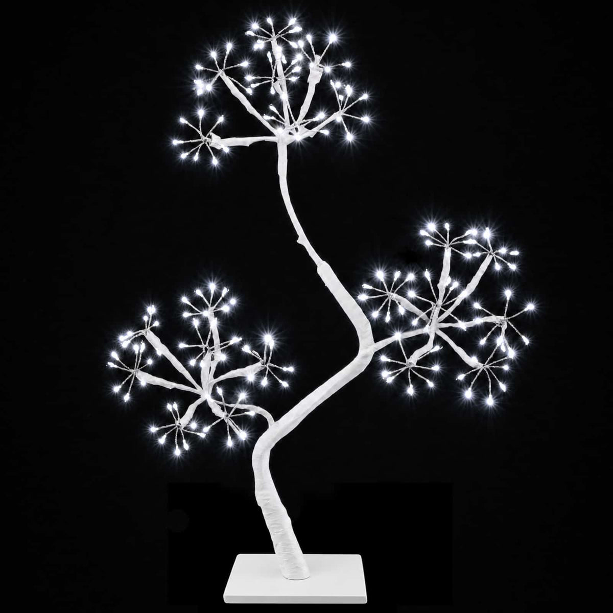 S-muotoinen LED-joulukuusi 2 kpl valkoinen 18 x 18 x 45 cm