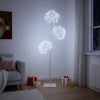 S-muotoinen LED-joulukuusi valkoinen 18 x 18 x 120 cm Teräs