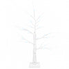 LED-koivujoulukuusi 2 kpl valkoinen 10 x 10 x 58 cm Muovi
