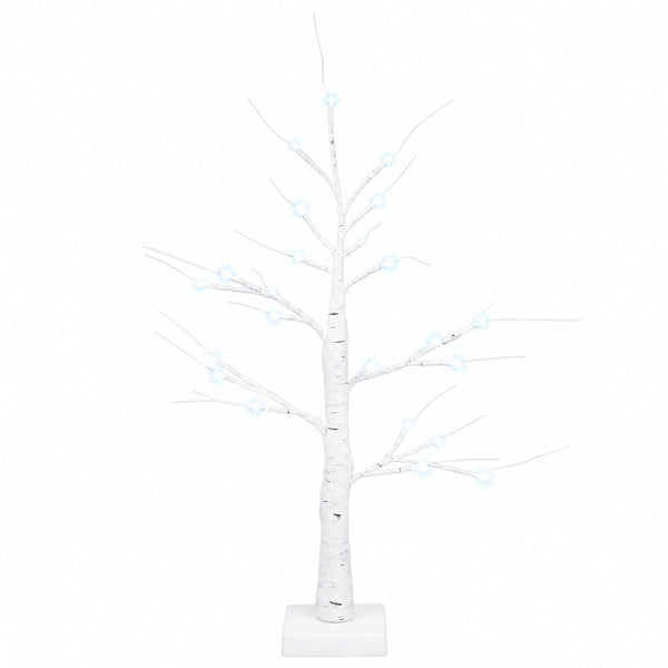 LED-koivujoulukuusi 2 kpl valkoinen 10 x 10 x 58 cm Muovi