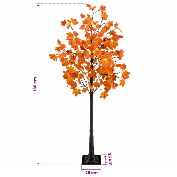 LED-vaahterakoristepuu Ruskea 180 cm Muovi 120 LEDiä