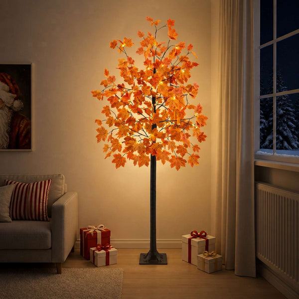LED-vaahterakoristepuu Ruskea 210 cm Muovi 144 LEDiä