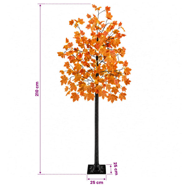 LED-vaahterakoristepuu Ruskea 210 cm Muovi 144 LEDiä