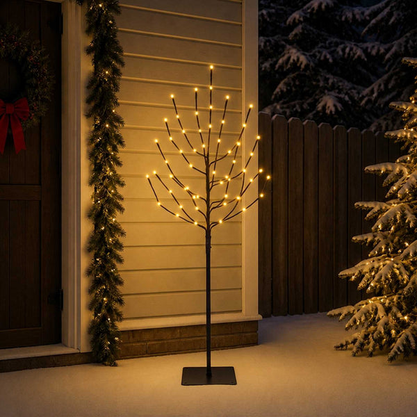 LED-joulupuu Musta 18 x 18 x 150 cm Teräs 140 LEDiä