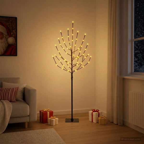 LED-joulupuu Musta 18 x 18 x 150 cm Teräs 140 LEDiä