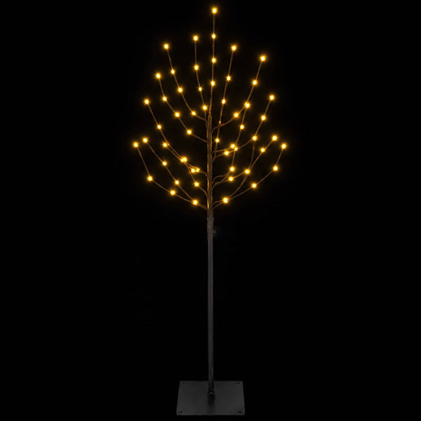 LED-joulupuu Musta 120 cm Teräs 100 LEDiä