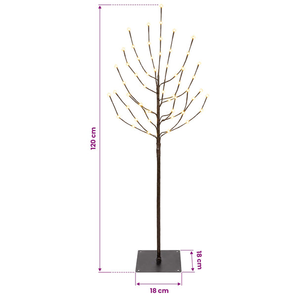 LED-joulupuu Musta 120 cm Teräs 100 LEDiä