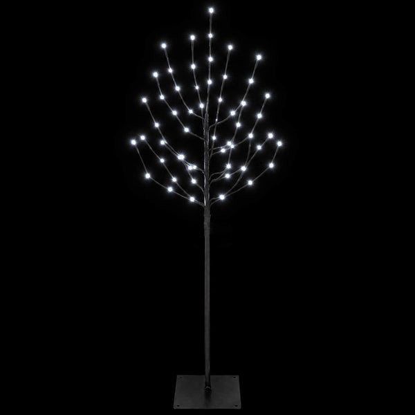 LED-joulupuu Musta 120 cm Teräs 100 LEDiä
