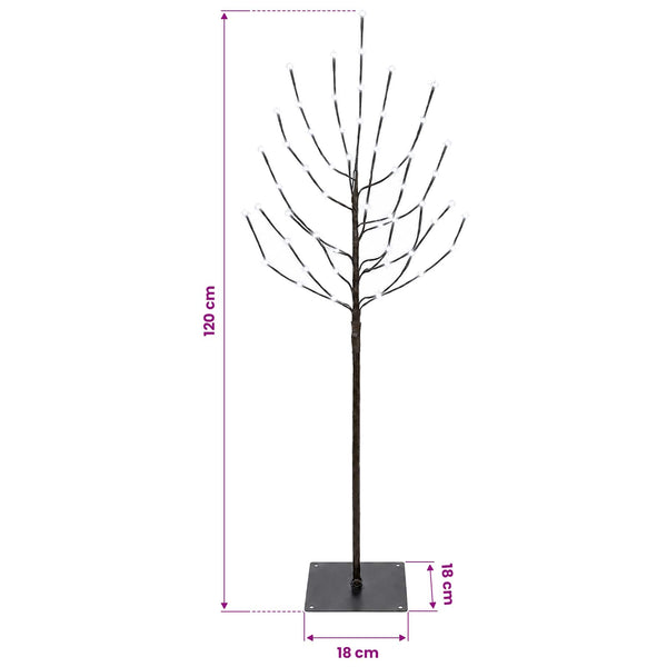 LED-joulupuu Musta 120 cm Teräs 100 LEDiä