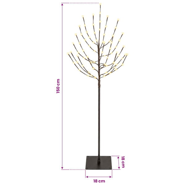 LED-joulupuu Musta 18 x 18 x 150 cm Teräs 140 LEDiä