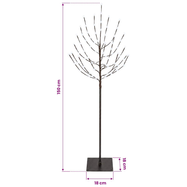 LED-joulupuu Musta 150 cm Teräs 140 LEDiä