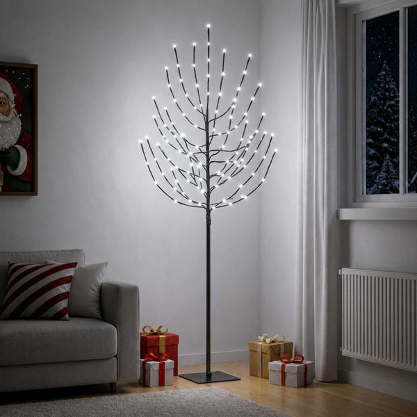 LED-joulupuu Musta 20 x 20 x 180 cm Teräs 160 LEDiä