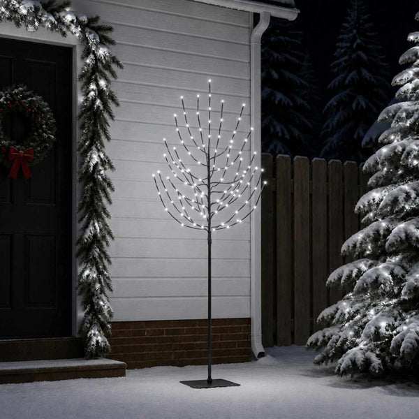 LED-joulupuu Musta 20 x 20 x 180 cm Teräs 160 LEDiä