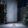 LED-joulupuu Musta 240 cm Teräs 220 LEDiä