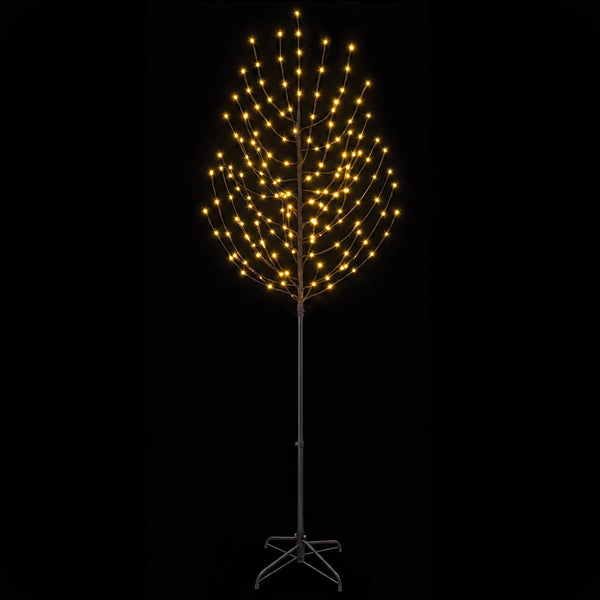 LED-joulupuu Musta 47 x 240 cm Teräs 220 LEDiä