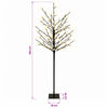 LED-pallovalopuu Musta 18 x 18 x 120 cm Teräs 150 LEDiä