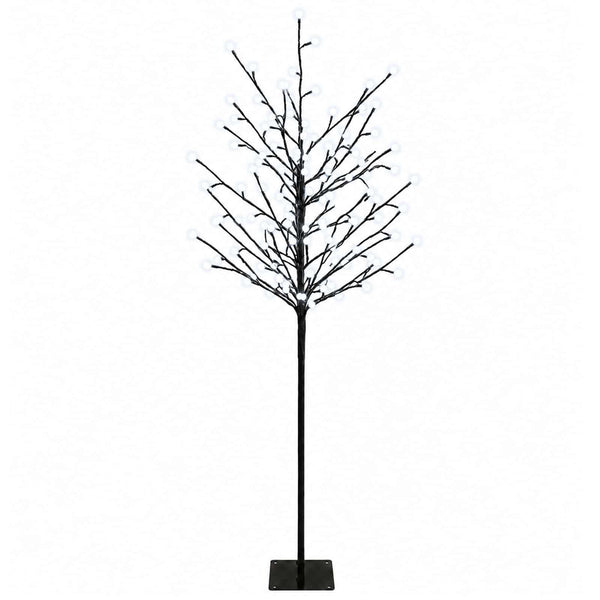 LED-pallovalopuu Musta 18 x 18 x 120 cm Teräs 150 LEDiä