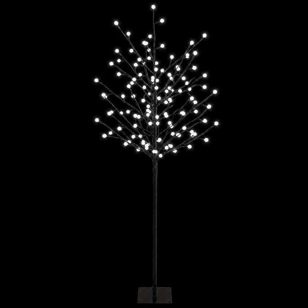 LED-pallovalopuu Musta 18 x 18 x 120 cm Teräs 150 LEDiä
