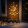 LED-pallovalopuu Musta 18 x 18 x 150 cm Teräs 185 LEDiä