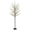 LED-pallovalopuu Musta 18 x 18 x 150 cm Teräs 185 LEDiä