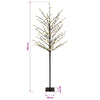 LED-pallovalopuu Musta 18 x 18 x 150 cm Teräs 185 LEDiä