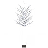 LED-pallovalopuu Musta 150 cm Teräs 185 LEDiä