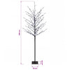 LED-pallovalopuu Musta 150 cm Teräs 185 LEDiä