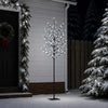LED-pallovalopuu Musta 180 cm Teräs 220 LEDiä