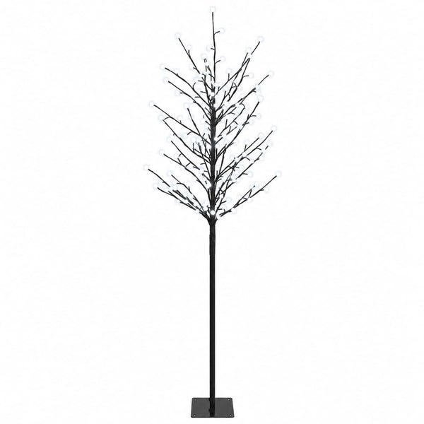 LED-pallovalopuu Musta 180 cm Teräs 220 LEDiä