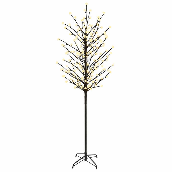 LED-pallovalopuu Musta 210 cm Teräs 250 LEDiä