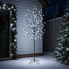 LED-pallovalopuu Musta 240 cm Teräs 280 LEDiä
