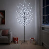 LED-pallovalopuu Musta 47 x 210 cm Teräs 250 LEDiä
