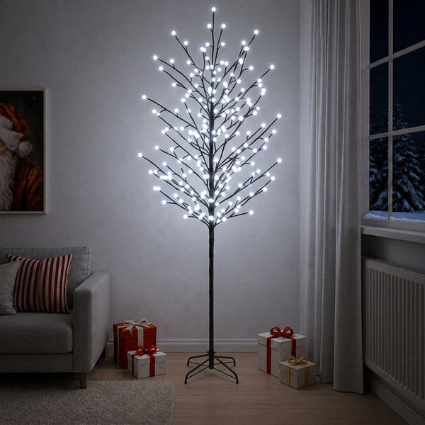 LED-pallovalopuu Musta 47 x 210 cm Teräs 250 LEDiä