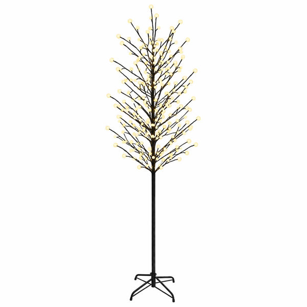 LED-pallovalopuu Musta 240 cm Teräs 280 LEDiä