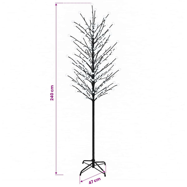 LED-pallovalopuu Musta 240 cm Teräs 280 LEDiä