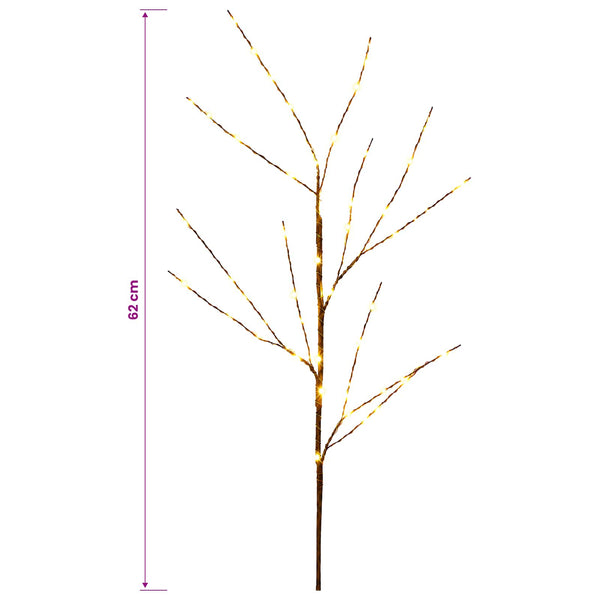 LED-koristeoksa kupari 3 kpl Ruskea 62 cm Teräs 165 LEDiä