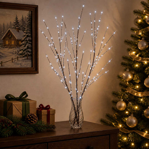 LED-koristeoksa kupari 3 kpl Ruskea 62 cm Teräs 165 LEDiä