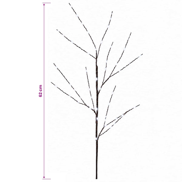 LED-koristeoksa kupari 3 kpl Ruskea 62 cm Teräs 165 LEDiä