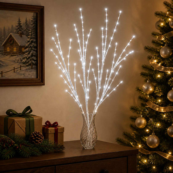 LED-koristeoksa kupari 3 kpl valkoinen 62 cm Teräs 165 LEDiä