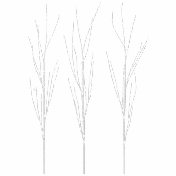 LED-koristeoksa kupari 3 kpl valkoinen 62 cm Teräs 165 LEDiä
