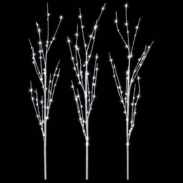 LED-koristeoksa kupari 3 kpl valkoinen 62 cm Teräs 165 LEDiä