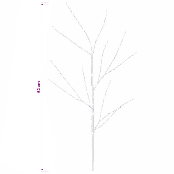 LED-koristeoksa kupari 3 kpl valkoinen 62 cm Teräs 165 LEDiä