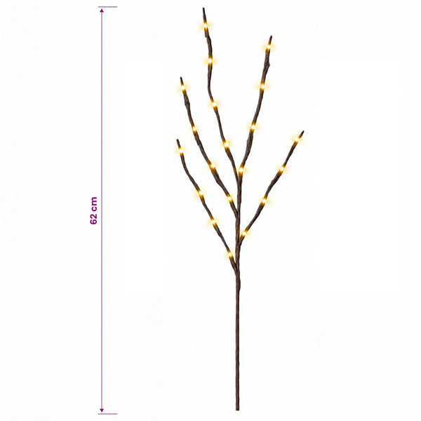 LED-koristeoksa kupari 3 kpl Ruskea 62 cm Teräs 60 LEDiä